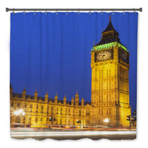 Big Ben Illuminated At Night, London Bath Decor 56945890