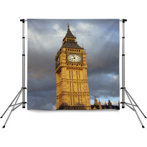 Big Ben In London With Clouds Background Backdrops 65422449