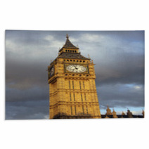 Big Ben In London With Clouds Background Rugs 65422449