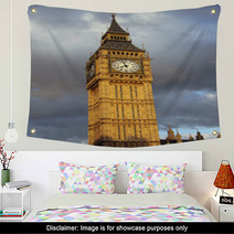 Big Ben In London With Clouds Background Wall Art 65422449