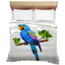 Big Blue Parrot On A Branch Bedding 61989367