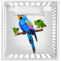 Big Blue Parrot On A Branch Nursery Decor 61989367