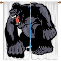 Big Gorilla Mascot Window Curtains 63348231