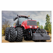 Big Red Tractor On Farm Rugs 64276437