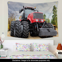 Big Red Tractor On Farm Wall Art 64276437