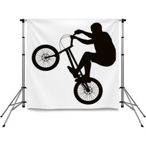 Bike Trick Detailed Vector Silhouette Sports Design Backdrops 57064948