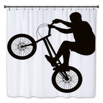 Bike Trick Detailed Vector Silhouette Sports Design Bath Decor 57064948