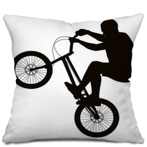 Bike Trick Detailed Vector Silhouette Sports Design Pillows 57064948
