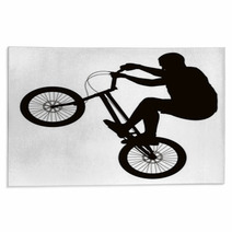 Bike Trick Detailed Vector Silhouette Sports Design Rugs 57064948