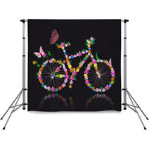 Bike With Flowers Backdrops 35276890