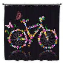 Bike With Flowers Bath Decor 35276890