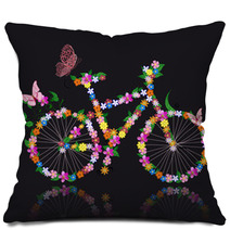 Bike With Flowers Pillows 35276890
