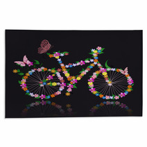 Bike With Flowers Rugs 35276890