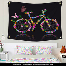 Bike With Flowers Wall Art 35276890