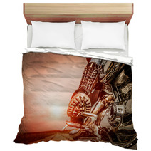 Biker Girl Riding On A Motorcycle Bedding 71759444