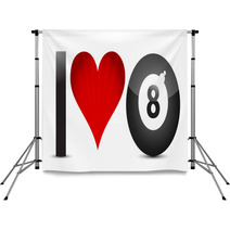 Billiards Concept 'I Love Pool' For Print Or Design Backdrops 44898545
