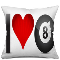 Billiards Concept 'I Love Pool' For Print Or Design Pillows 44898545