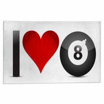 Billiards Concept 'I Love Pool' For Print Or Design Rugs 44898545