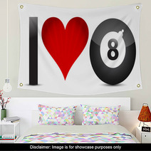 Billiards Concept 'I Love Pool' For Print Or Design Wall Art 44898545