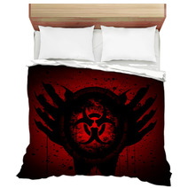 Biohazard Symbol On Circle And Hand Abstract Background Bedding 72173195