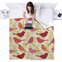 Birds Seamless Pattern Blankets 55343286