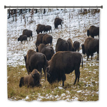 Bison In The Snow Bath Decor 59710185