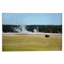 Bisons On The Yellowstone National Park Rugs 56959717