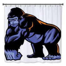 Black And Blue Cartoon Gorilla Mascot Bath Decor 66322269
