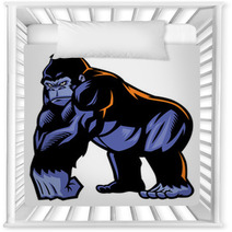 Black And Blue Cartoon Gorilla Mascot Nursery Decor 66322269