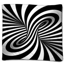 Black And White Abstract Blankets 69442536