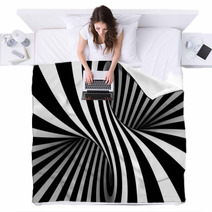 Black And White Abstract Blankets 69748661
