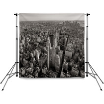 Black And White Aerial View Of New York Cityscape Backdrops 55751173