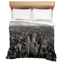 Black And White Aerial View Of New York Cityscape Bedding 55751173