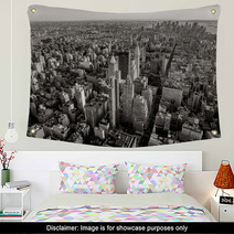 Black And White Aerial View Of New York Cityscape Wall Art 55751173