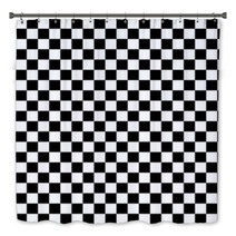 Black And White Checkered Abstract Background Bath Decor 69166537
