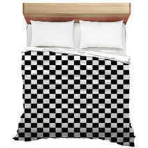 Black And White Checkered Abstract Background Bedding 69166537