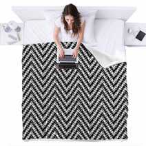 Black And White Chevron Patterned Background Blankets 37211250