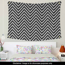 Black And White Chevron Patterned Background Wall Art 37211250