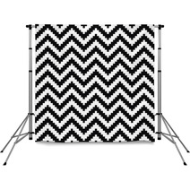 Black And White Chevron Zigzag Pattern Backdrops 63059644