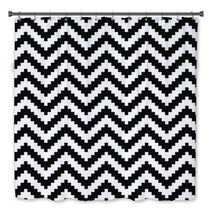 Black And White Chevron Zigzag Pattern Bath Decor 63059644