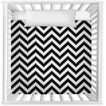 Black And White Chevron Zigzag Pattern Nursery Decor 63059644