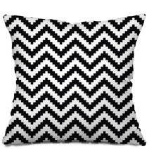 Black And White Chevron Zigzag Pattern Pillows 63059644