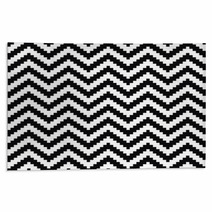 Black And White Chevron Zigzag Pattern Rugs 63059644