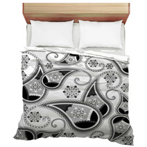 Black And White Paisley Background Bedding 11964835