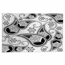 Black And White Paisley Background Rugs 11964835