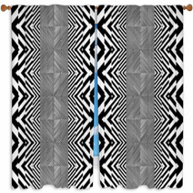 Black And White Pattern Vector Window Curtains 66887883