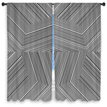 Black And White Pattern Vector Window Curtains 69869022