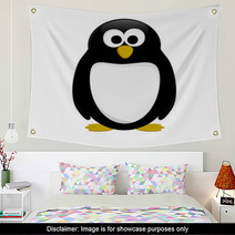 Black And White Penguin Cute Cartoon Wall Art 64593833