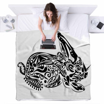 Black-and-white Rabbit Blankets 28891019