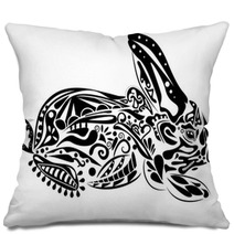 Black-and-white Rabbit Pillows 28891019